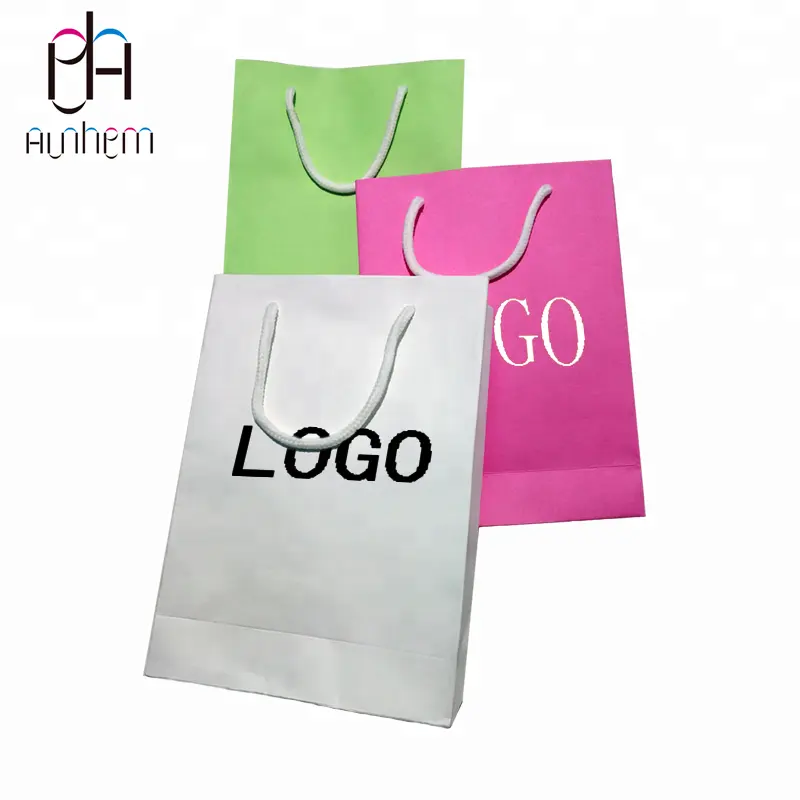 Offre Spéciale logo personnalisé sac en papier papier sac à provisions sac en papier de promotion, M-768