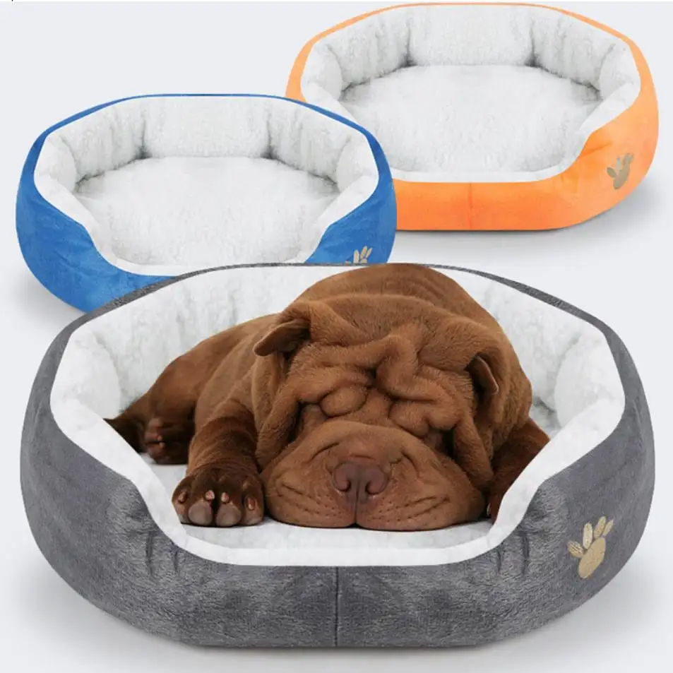 Cama para animais macia pata, cesta de cachorro e gato de estimação macia com 6 cores, itens para animais de estimação, almofada, quentinha, para inverno e outono