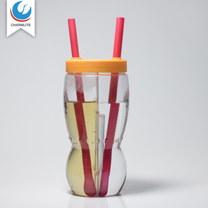 900ml2コンパートメントPVCプラスチックカップツインスプリットコーヒーシェアカップ - Product Image 1