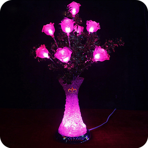 Düğün masa centerpieces yapay <span class=keywords><strong>led</strong></span> çiçek ışıklar plastik