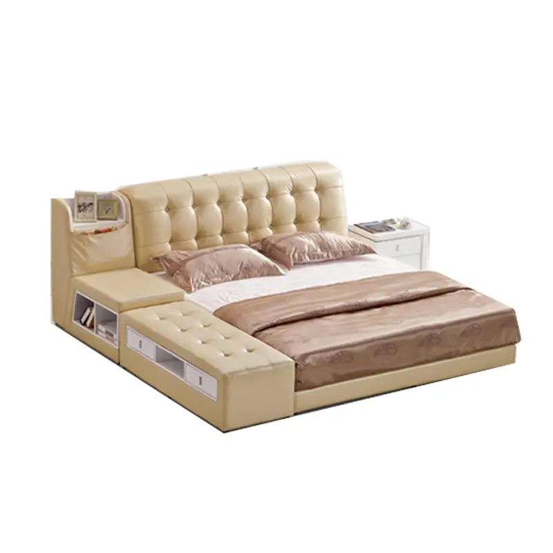 5% desconto de madeira sólida king size cama quadro mais recente dupla design com caixa