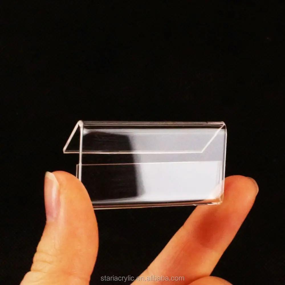 Mini soporte de exhibición de acrílico transparente, soporte de exhibición de etiquetas de etiqueta de precio, 4cm x 2cm