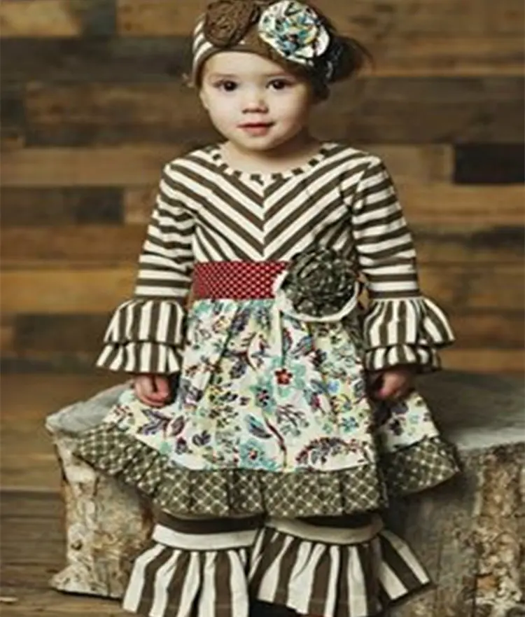 Butik kız giyim güz fırfır çocuk giyim toptan butik Toddler kız giyim güz kıyafet Persnickety Remake