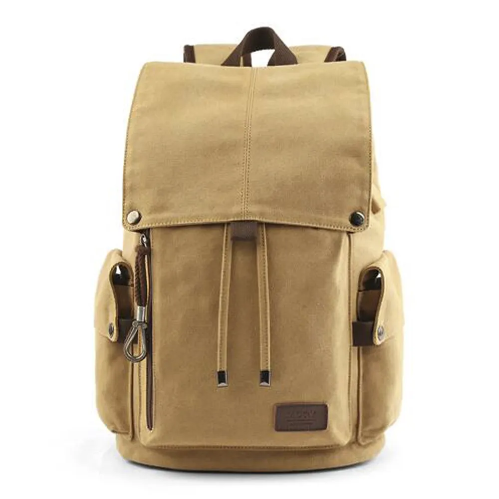 Mochila de lona Vintage para hombre y mujer, bolso escolar de viaje para senderismo, gran oferta