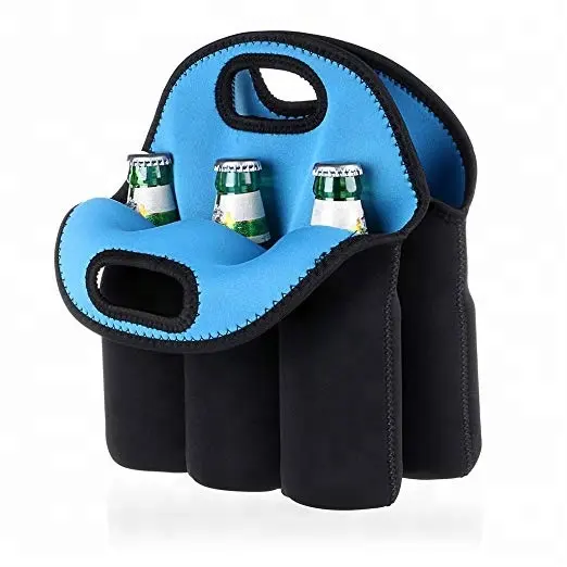 6 Pack Bottle Can Carrier Tote Insulated Neoprene Bottle Cooler Bag Water Beer Bottle Holder for Travel