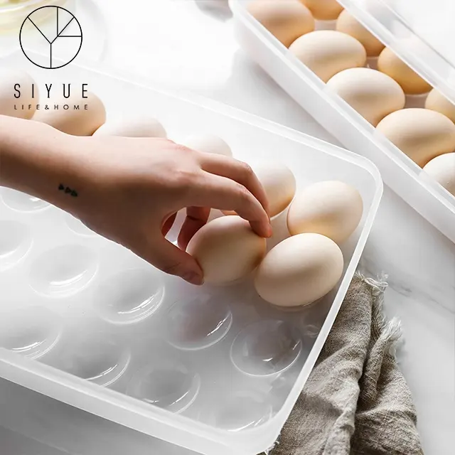 Оптовая торговля пластиковые Кухонные 24 Сетка яйцо контейнер для хранения с крышкой 2115