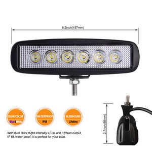 WEIKEN çift renkli mavi/beyaz Mini otomatik Offroad çalışma ışığı LED çubuk 4X4 ATV 18W tekne deniz ışığı