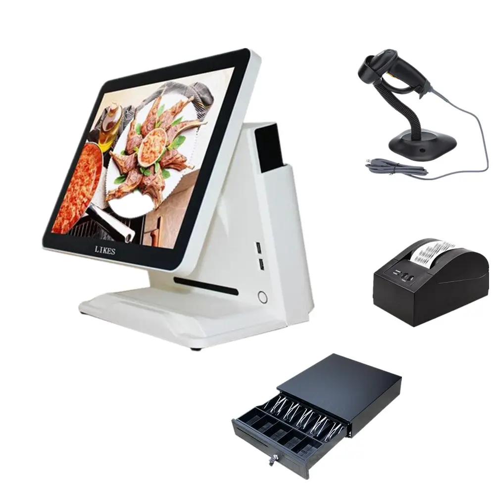 Low price of Window 15 inch restaurant touch screen business cash register/pos system /pos