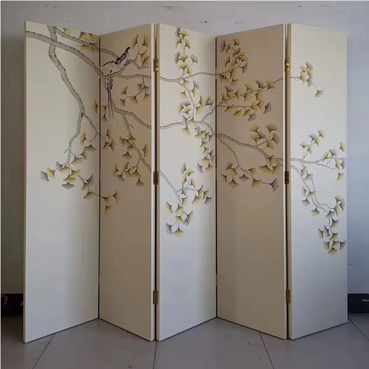 Mano de bambú pintado papel pintado pantallas