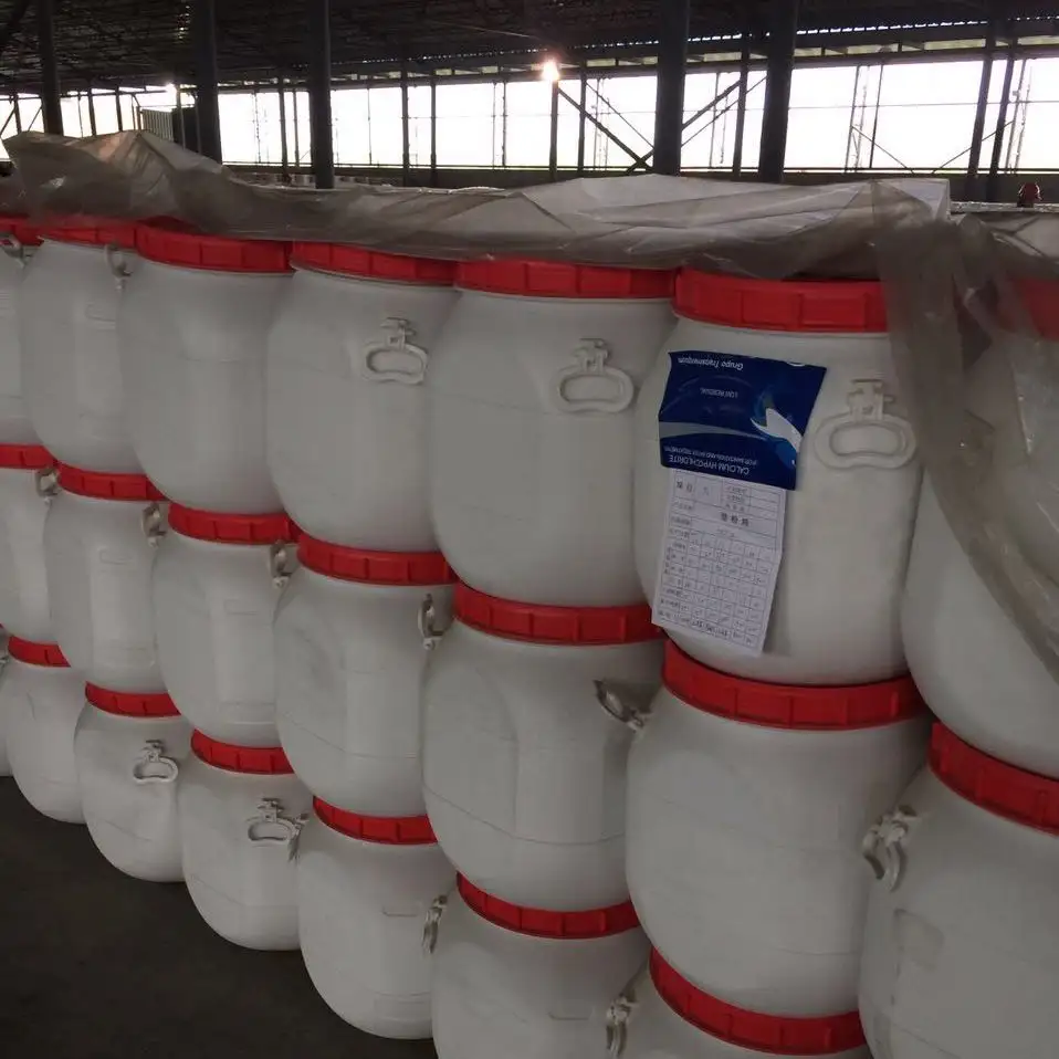 70%calcium hypochlorite 45kg plastic drum for pool shock maintenance