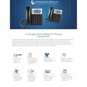 HD קול 2 Sip קו Grandstream GXP1620/1625 בסיסי Voip <span class=keywords><strong>IP</strong></span> טלפון