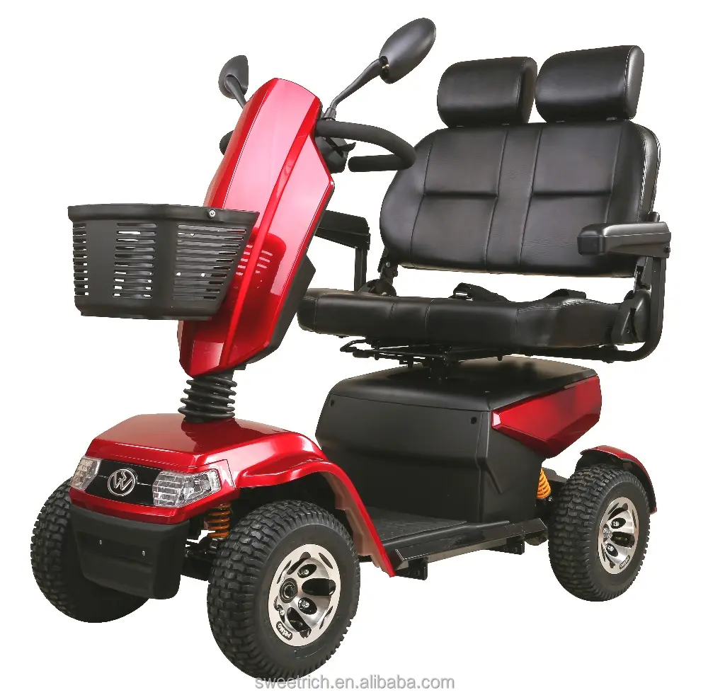 4 tekerlekli 2 koltuk sıcak satış güvenli engelli elektrik motorlu Scooter yaşlılar için