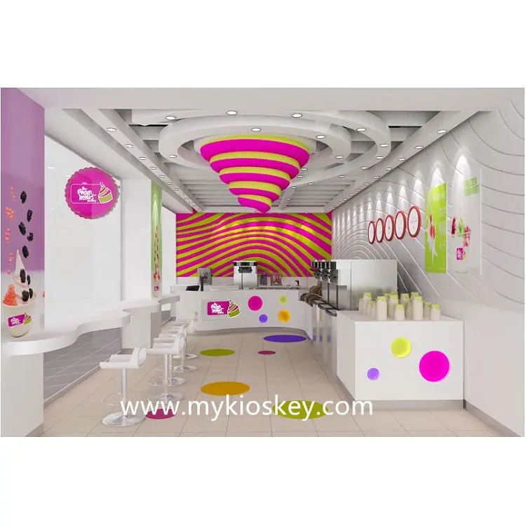 Personalizzato frozen yogurt negozio di mobili chiosco/negozio di arredamento/negozio di interior design per la vendita