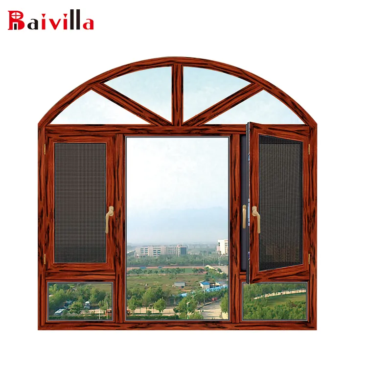 Fabricante de China, ventanas de vidrio de aluminio estándar australiano con doble acristalamiento, precios