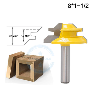 L-N017-<strong>7</strong> 1PC 8mm Shank Medium Lock Miter Router Bit 45 Degree 3/4&quot; Stock Woodworking Milling <strong>Cutter</strong> / Milling Tools - Product Image 2