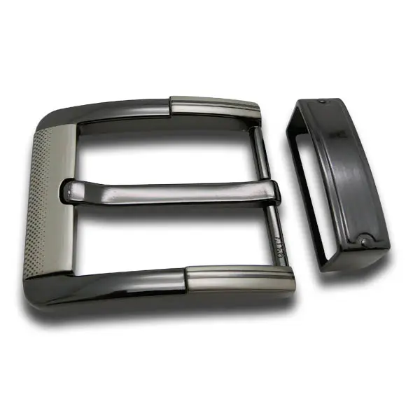 DK-9317-40mm-hebilla de cinturón de cuero genuino para hombre, hebilla de aleación de zinc, pulido, brillante, punzón láser