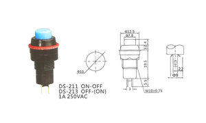 10mm Knopfsc halter Kunststoff verriegelung Rot 12V Druckknopf schalter Kunststoff Neuer kleiner Kunststoff Elektrischer EIN-AUS-Schalter