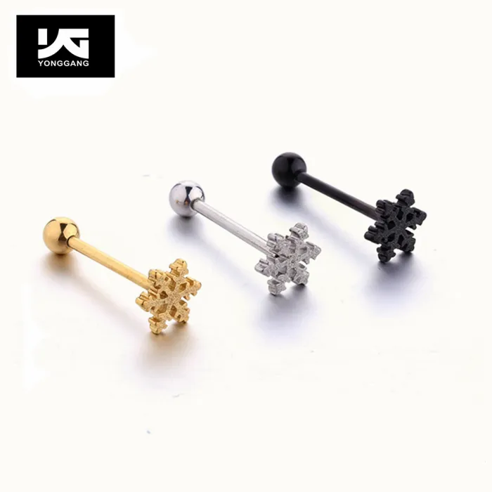 Körper Piercing Schmuck Schneeflocke Zungen ring sandige Zunge Nippel Piercing