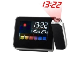 Zaman projeksiyon sıcaklık nem masa saati Reloj ile çok fonksiyonlu renkli Lcd hava durumlu saat - Product Image 3