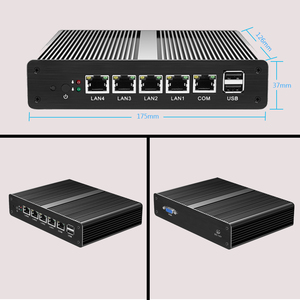 Mini PC Fanless Mini PC pFsense N2830 J1800 J1900 Quad Core 4 Gigabit RJ45 LAN Firewall Router Finestra 10 Barebone Desktop Del Computer