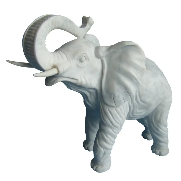 Estatuas de elefante blanco talladas a mano