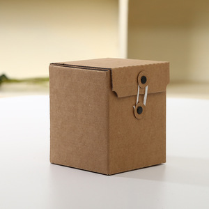 Benutzer definiertes Logo Biologisch abbaubare Kraftpapier-Geschenk boxen mit Schnur-und Knopf verschluss Großhandel Jam Jar Packaging Box