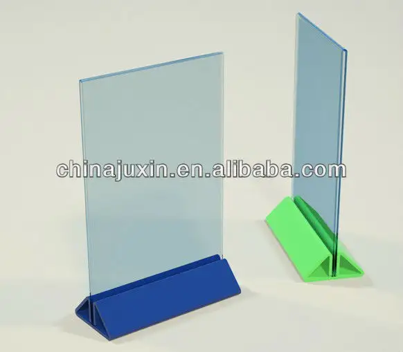 Suporte acrílico a4 com base triangular, quadros de plástico