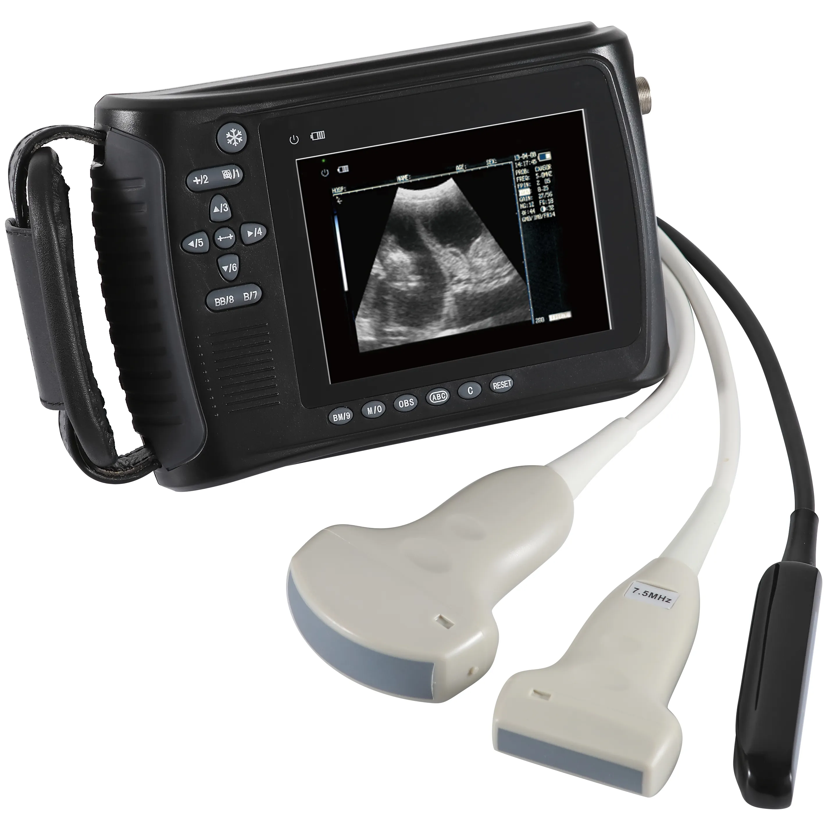 Ultrassom veterinário portátil, equipamento de ultrassom para gravidez de vaca/cavalo/cabra/porco