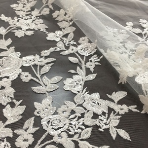 Lace <strong>Product</strong> Type and Embroidered Fancy Sequin Lace Tulle Fabric Wedding Dress Lace Fabric, Wholesale Fabric Stock <strong>Lot</strong> - Product Image 5
