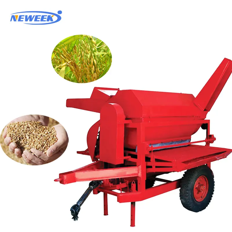 Neweek-trilladora de arroz con cáscara de trigo móvil, motor diésel