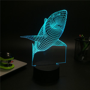 Nieuwe 2017 kinderen Dag Gift 3D LED USB Lamp Onderwater Wereld vis Walvis Cetacea Visuele Kleuren Nachtlampje Kind Tafel Geschenken Speelgoed - Product Image 6