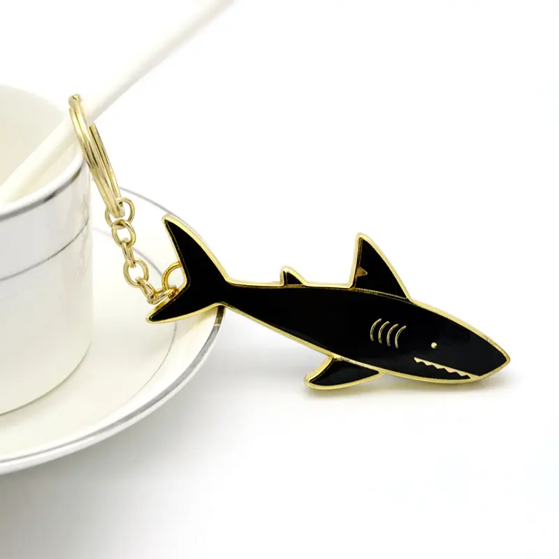Longzhiyu 17 साल निर्माता शार्क आकार चाबी का गुच्छा कस्टम धातु शिल्प कार्टून जानवरों कीरिंग स्मारिका उपहार फैक्टरी थोक