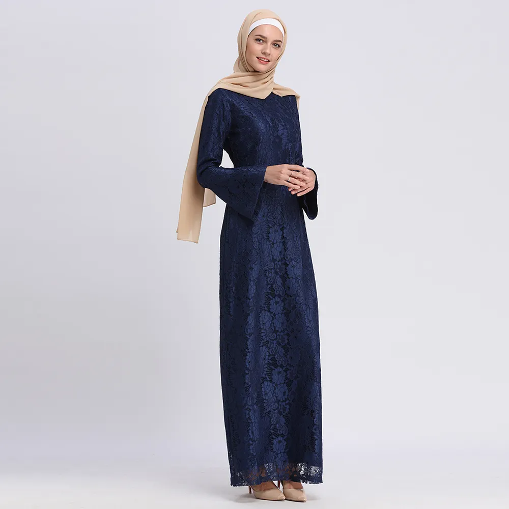 Hersteller von China Middle East Langarm Spitze Baju Kurung Moden Muslim Hochzeit für Männer Schöne Kaftan Kleid