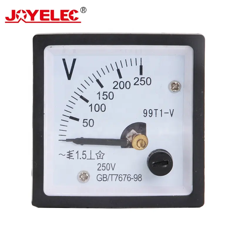 99T1-V Square Panel Mount Moving Volt Meter AC Analog Voltmeter 48mm*48mm Analog Voltage Meter