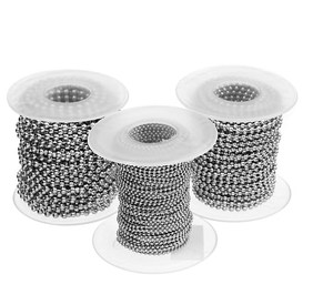 Paslanmaz Çelik Askeri Boncuk Top Zincir Kolye 18 "20" 22 "24" - Product Image 3
