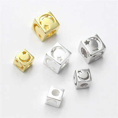 Fashion logo graviert perlen 925 sterling silber charm bead individuelles logo rechteck bead für halskette & armband charme in silber