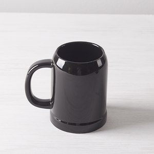 20盎司600cc大型高大黑色马克杯陶瓷瓷制啤酒杯光泽高端设计造型升华夜总会酒吧啤酒杯