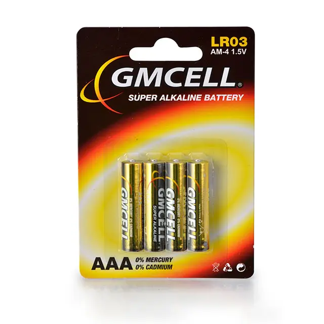 GMCELL 1.5V AAA LR03 no. 7 Batteria Alcalina A Secco per Orologio e Torcia Elettrica