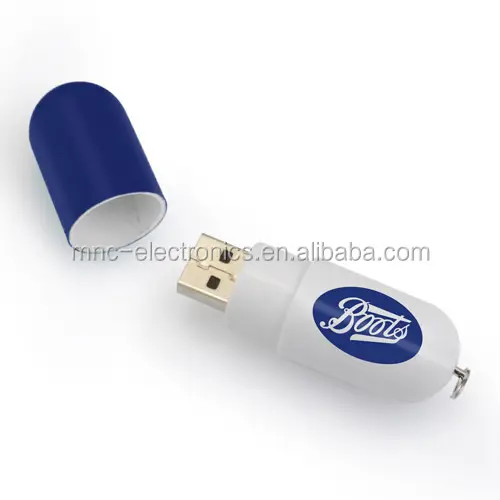 Lápiz de memoria usb de plástico ABS con logotipo personalizado, regalo de promoción de farmacia médica, 4GB, cápsula en forma de pastilla, flash