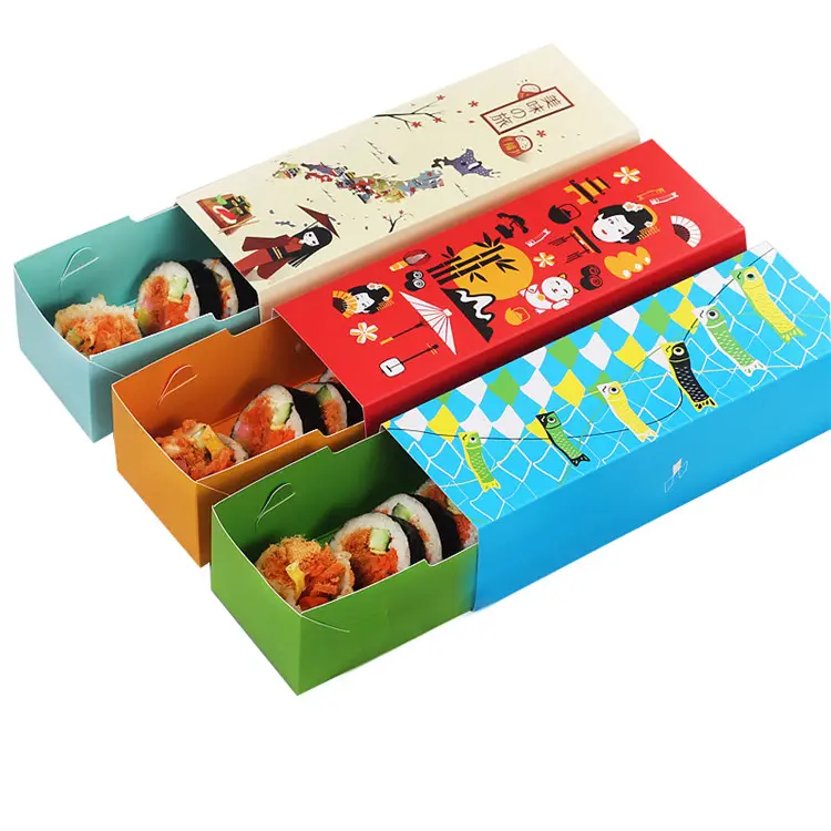 Высококачественная пищевая упаковочная коробка, переработанная одноразовая коробка для еды, утолщенная картонная коробка для суши, вынос