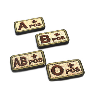 3D thêu armband người hâm mộ ngoài trời nhận dạng chương chiến thuật Nhóm máu vá A ,B ,O, ab, + Loại POS - Product Image 3