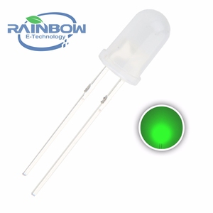หลอดไดโอด <span class=keywords><strong>LED</strong></span> กลมกระจายแสงสีเขียวขนาด5มม. หลอดไดโอดเปล่งแสง <span class=keywords><strong>LED</strong></span> F5มม. แบบใหม่