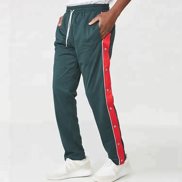 Venta al por mayor nuevo moda Color de logotipo personalizado de rayas de hombre corredor encaje pantalones con bolsillos