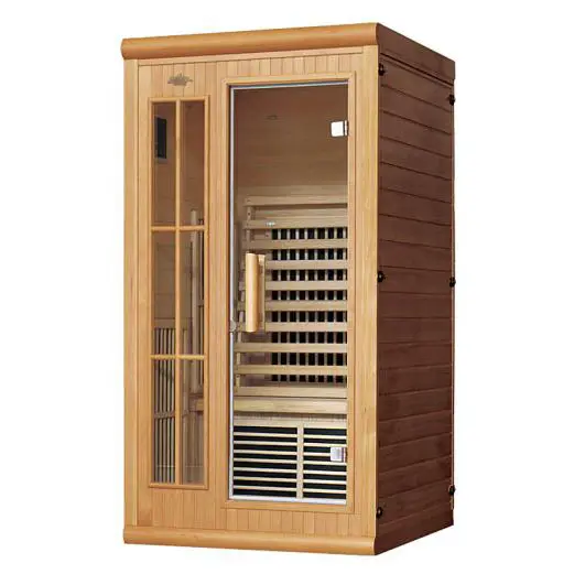 ODM OEM Massivholz Infrarot Sauna 1 Person Mini Dry Suna Zimmer Luxus Fern infrarot Holz Sauna raum mit Hemlock Material
