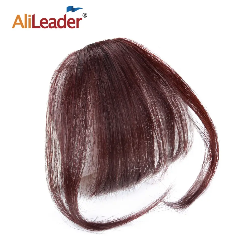 AliLeader Terbaru Rambut Brasil Virgin Poni Udara Mode Harga Bagus 100% Rambut Manusia Klip Pinggiran Depan Ekstensi Rambut