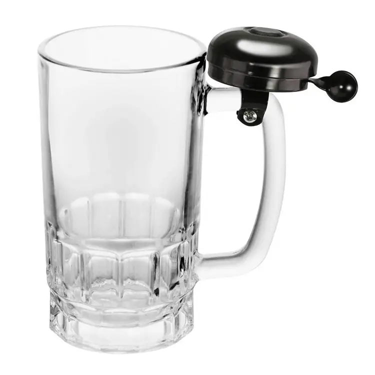 Mug en plastique, avec cloche, pour café, bière, épais, Transparent, 1 pc