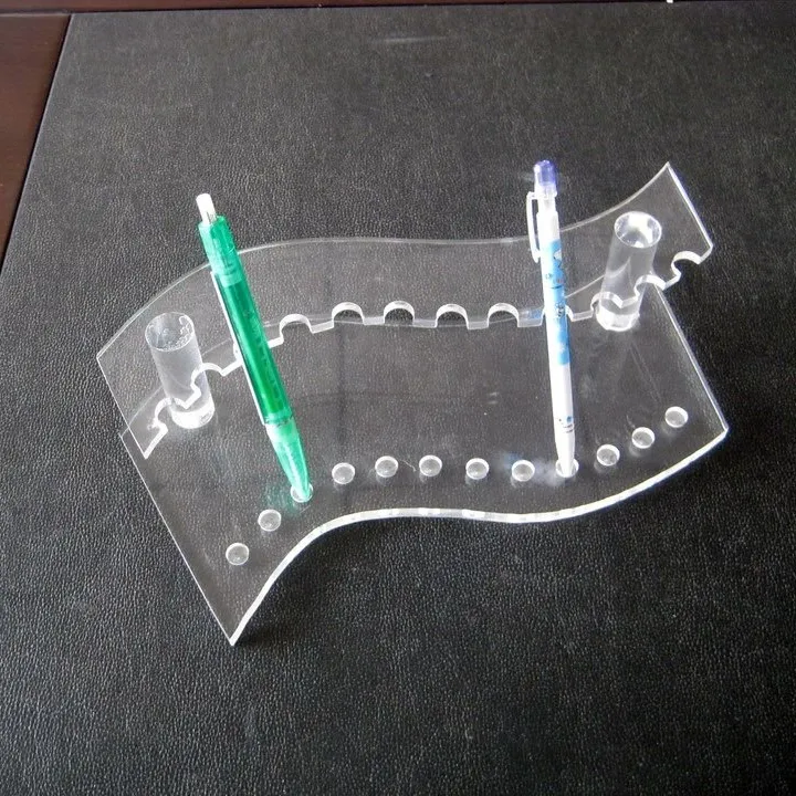 Wave-shaped Clear Acrylic Pen Display Stand Acrylic Pencil Holder Stand