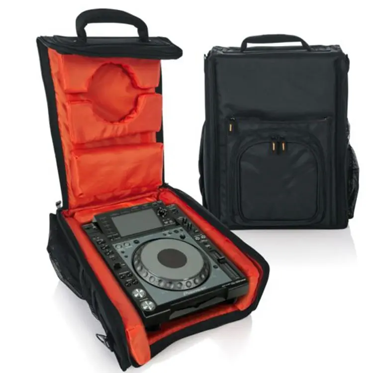 DJ تسجيل حقيبة معدّات صغيرة مبطن 12 "خلاط مشغل أقراص مضغوطة حقيبة