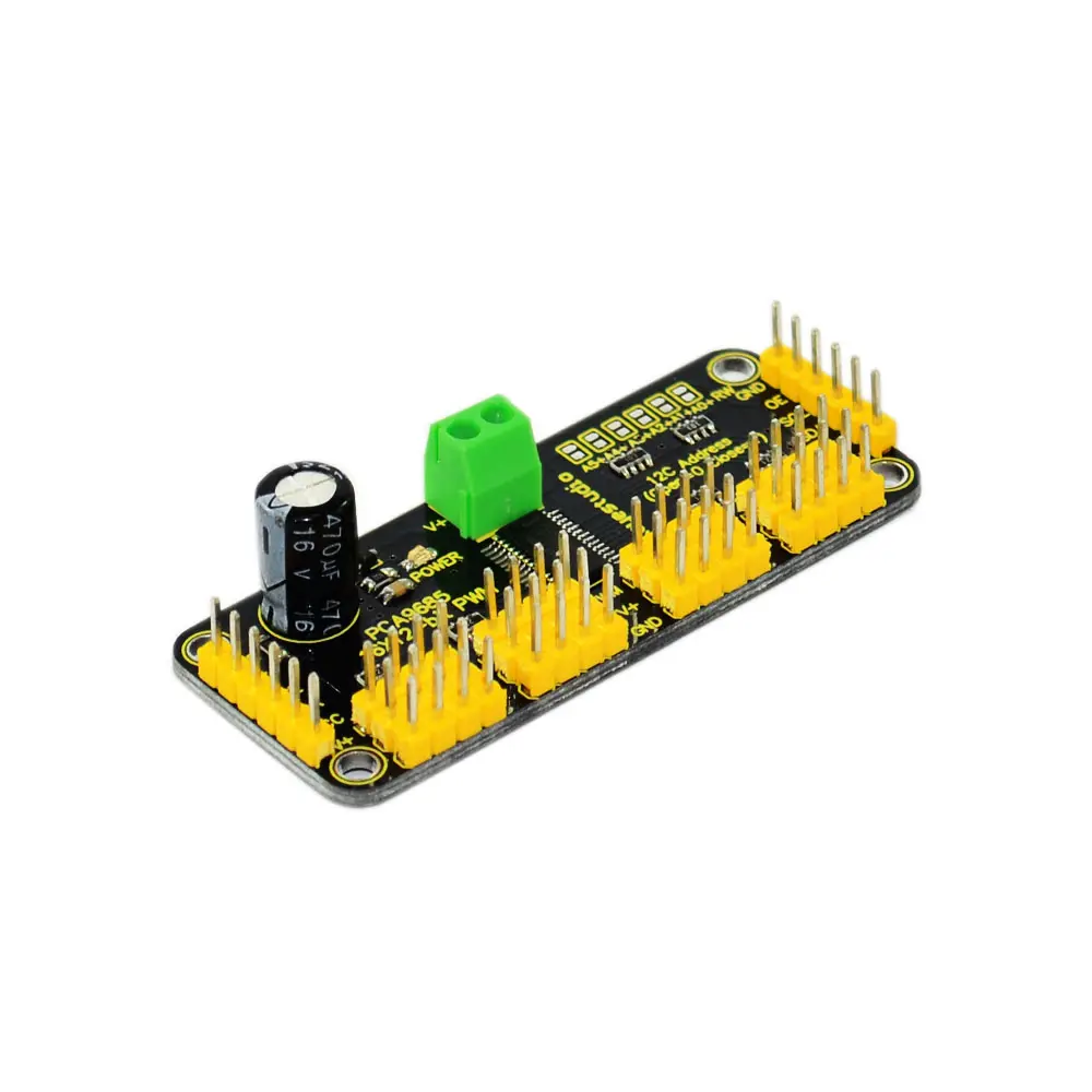 Carte de dérivation PCA9685, 16 canaux, 12 bits PWM, Servo pilote, I2C, bouclier d'interface pour Arduino, pour microphone