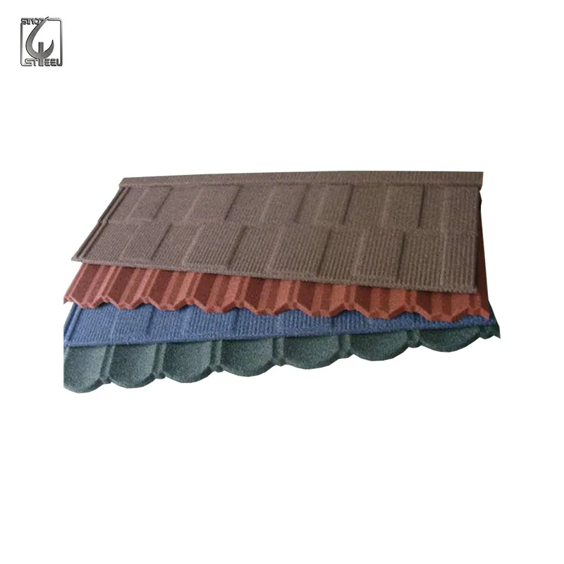 Chất lượng cao Đầy Màu Sắc Đá Chip Tráng Kim Loại Gạch Roof/Thép Tấm Lợp Ngói Tấm/màu sắc mái giá trong các philippines